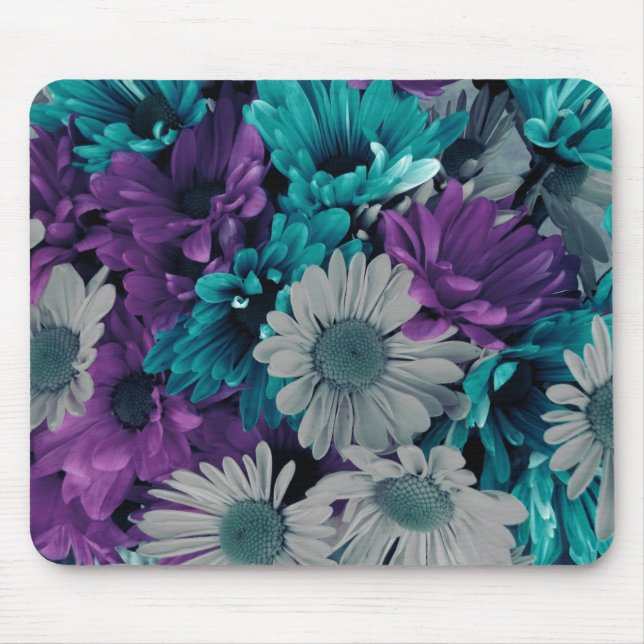 Purple and Blue Flowers Mouse Pad (Front)