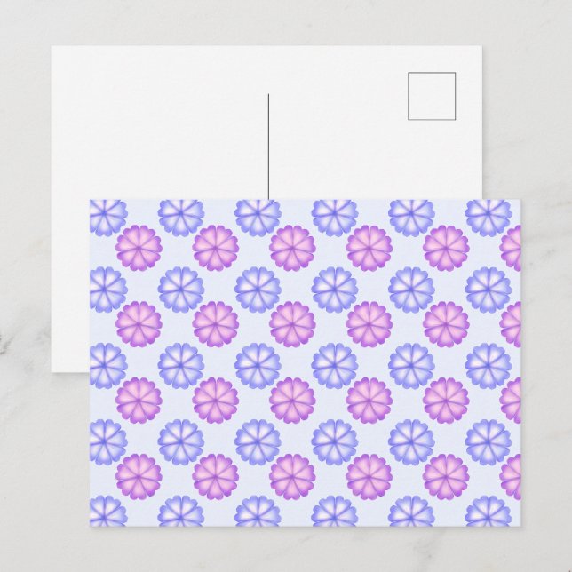 Purple And Blue Flowers Postcard (Front/Back)