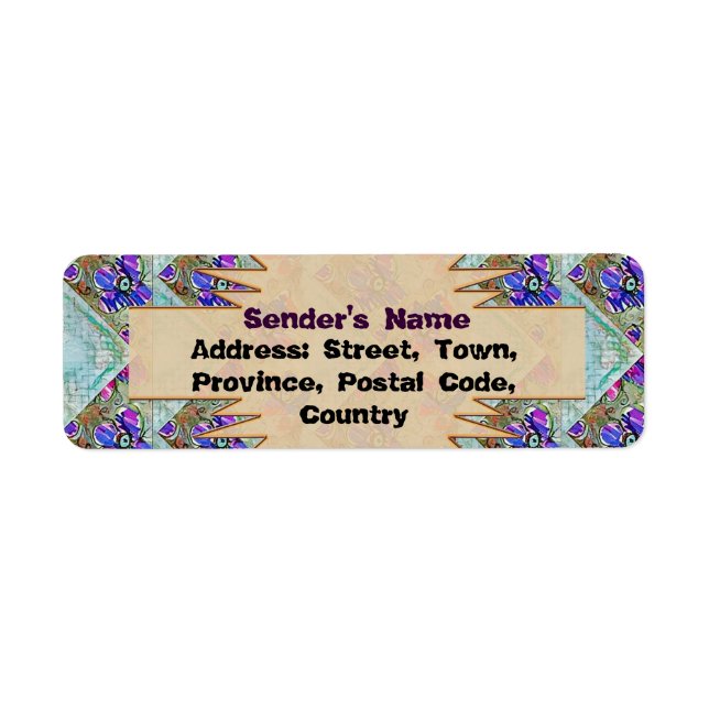 Purple and Blue Flowers Squares Zigzags (Front)