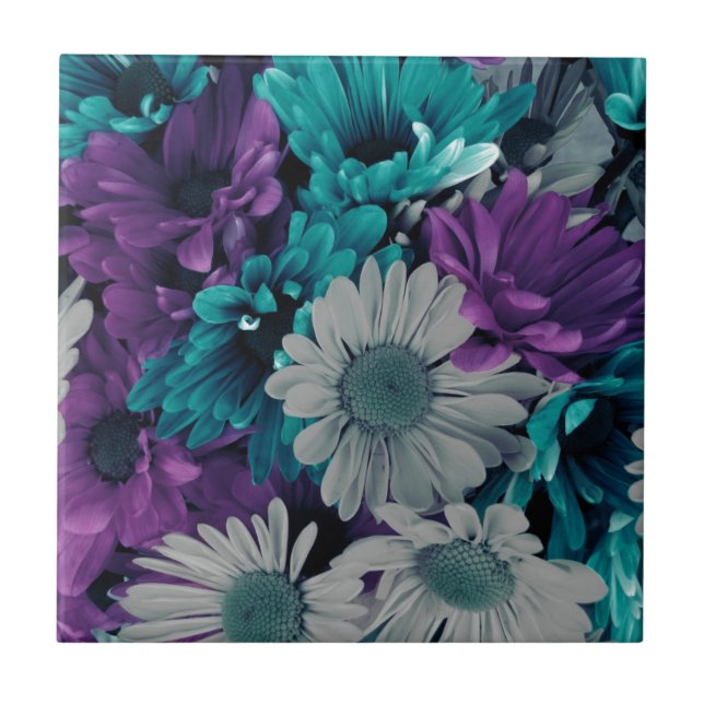 Purple and Blue Flowers Tile (Front)