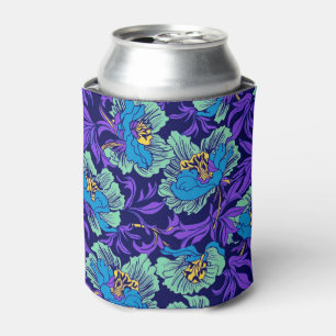 Purple and Blue Flowers William Morris Can Cooler