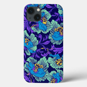 Purple and Blue Flowers William Morris iPhone 13 Case