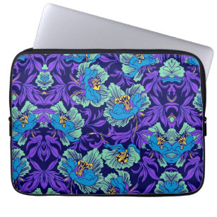 Purple and Blue Flowers William Morris Laptop Sleeve