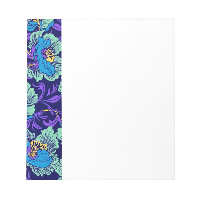 Purple and Blue Flowers William Morris Notepad (Front)