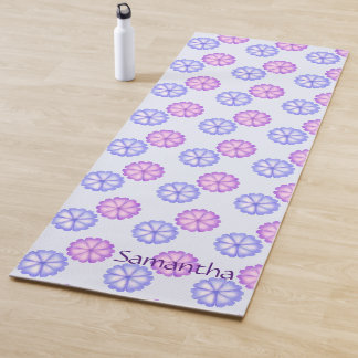 Purple And Blue Flowers Yoga Mat