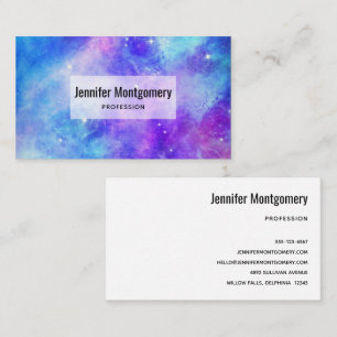 Purple and Blue Galaxy Space Abstract Business Card