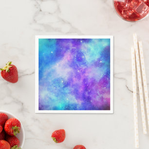 Purple and Blue Galaxy Space Abstract Napkin