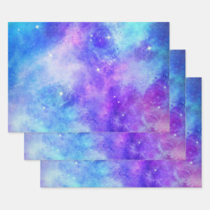 Purple and Blue Galaxy Space Abstract Wrapping Paper Sheet