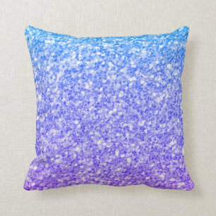 Purple And Blue Gradient Glitter Cushion