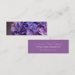 Purple and Blue Hydrangea Close Up Mini Business Card