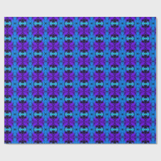 Purple and blue Kaleidoscope Fractal Pattern Wrapping Paper