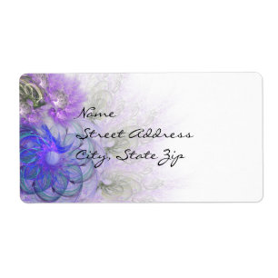Purple and Blue Lacy Abstract Flower Design