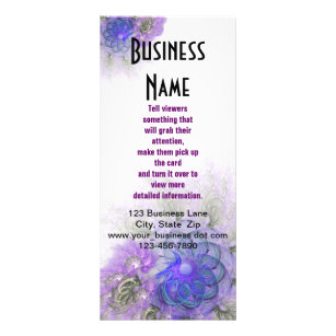 Purple and Blue Lacy Abstract Flower Design Rack Card