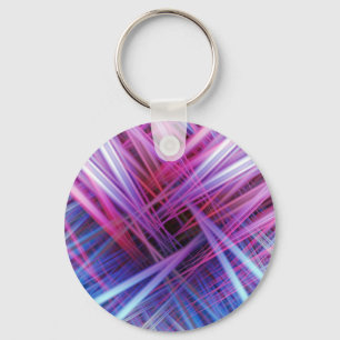 Purple and blue light beams pattern key ring