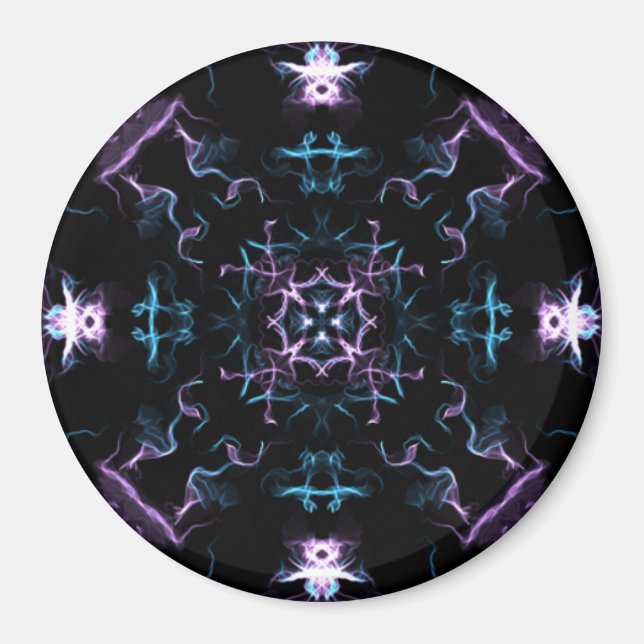 Purple and Blue Mandala Flower Magnet (Front)