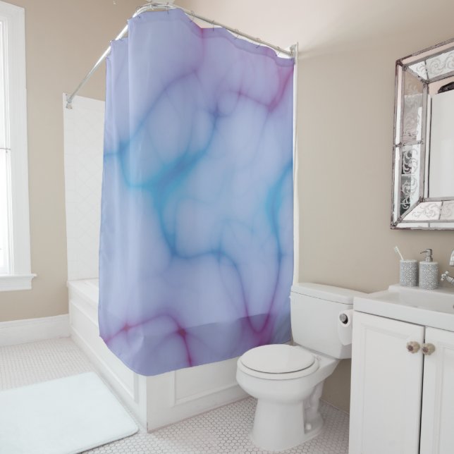 purple and blue Marble abstract Shower Curtain (In Situ)
