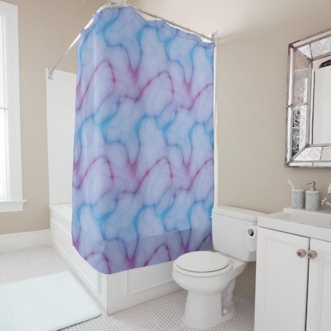 purple and blue Marble abstract Shower Curtain (In Situ)