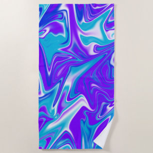 Purple And Blue Marble Design, Beach Towel