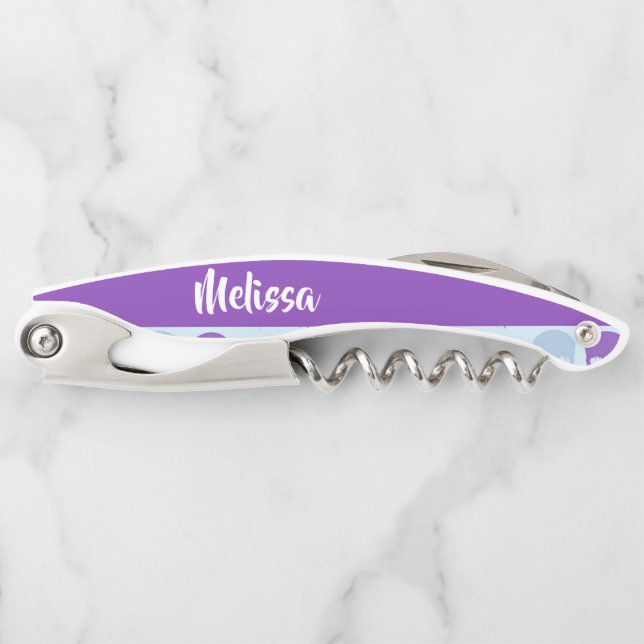 Purple and blue melting skulls pattern corkscrew (Front)