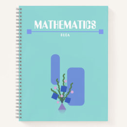 Purple and blue Notebook with geometric flowers 