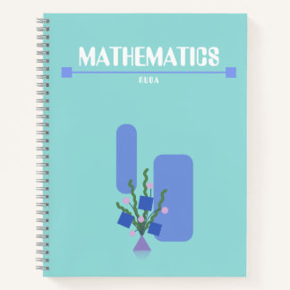 Purple and blue Notebook with geometric flowers 