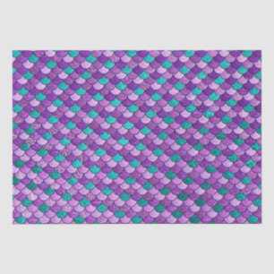 Purple and Blue Ombre Glitter Mermaid Scales Tissue Paper