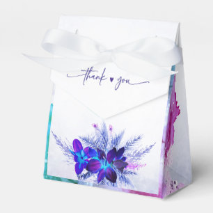 Purple and Blue Orchid Wedding Favour Box