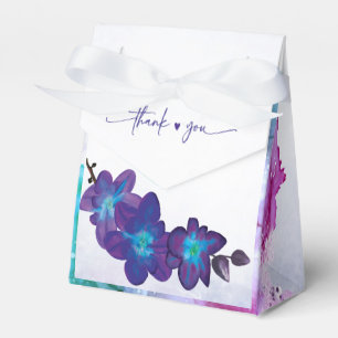 Purple and Blue Orchid Wedding Favour Box