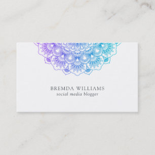Purple and blue ornate beautiful mandala business card
