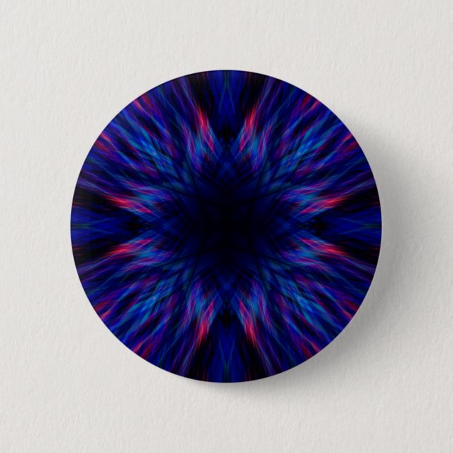 Purple and blue pattern 6 cm round badge (Front)