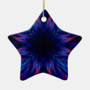 Purple and blue pattern ceramic tree decoration