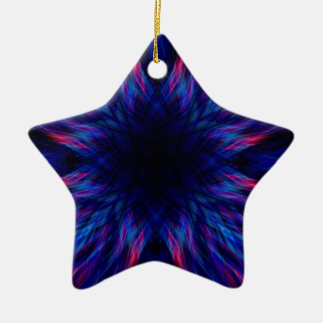 Purple and blue pattern ceramic tree decoration (Front)