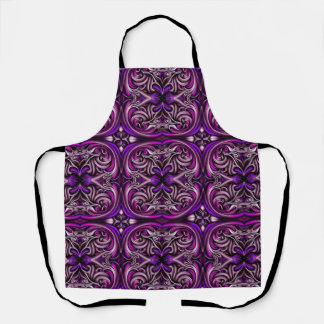 Purple and Blue Patterned All-Over Print Apron