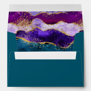 Purple and Blue Peacock Agate Envelope