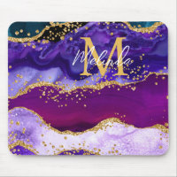 Purple and Blue Peacock Faux Glitter Agate