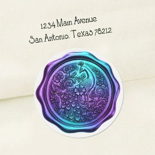 Purple and Blue Peacock Wax Look Seal