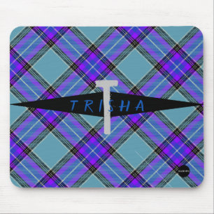 Purple and Blue Plaid Mousepad - HAMbyWG