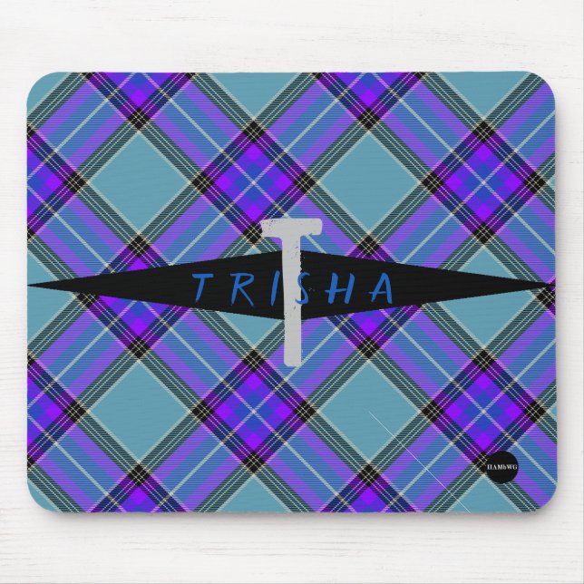 Purple and Blue Plaid Mousepad - HAMbyWG (Front)