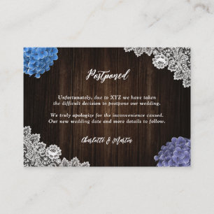 Purple and Blue Postponed Wedding Announcement