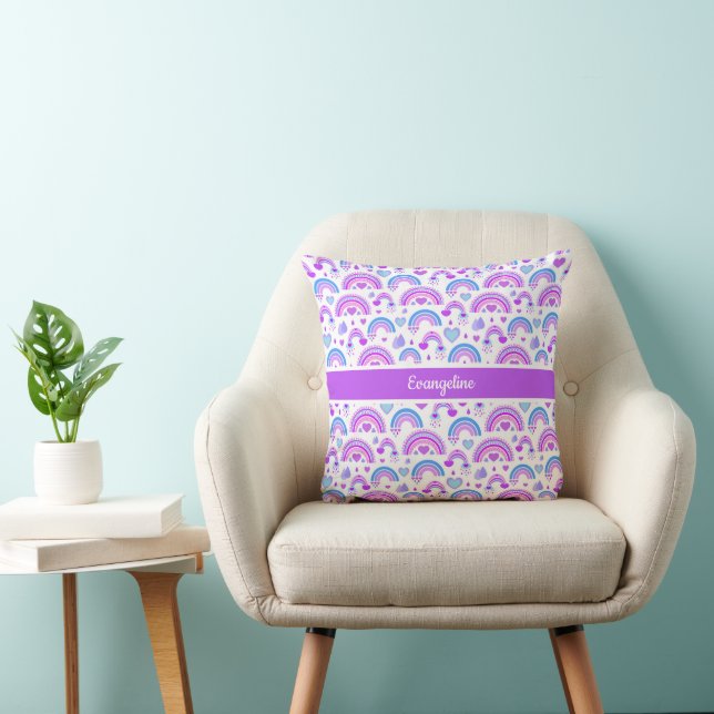 Purple and Blue Rainbow Cushion (Chair)