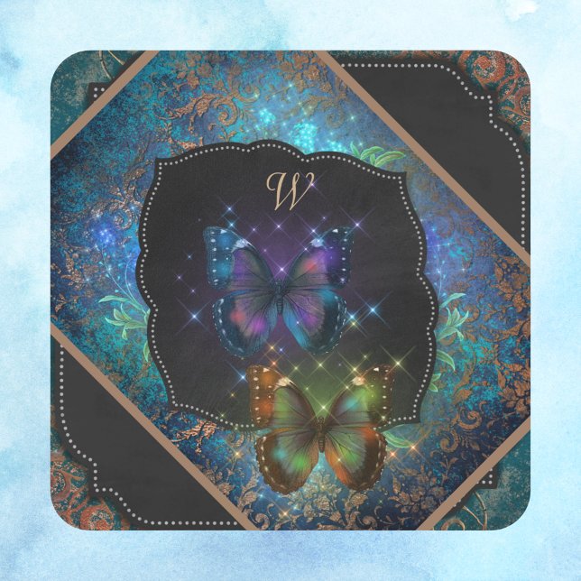 Purple and Blue Romantic Butterflies Fantasia Square Sticker (Creator Uploaded)