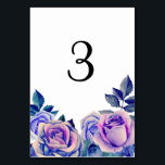 Purple and blue roses table number. Winter wedding Table Number<br><div class="desc">Matching items - https://goo.gl/vGyOj2 ♥ You can change number and create as many table cards as need. Put each of them in the cart separately ♥ You can change colour or size of font: click on the button "Customise" ♥ Contact me,  please,  if you need additional items.</div>