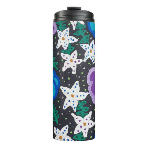 Purple and Blue Roses  Thermal Tumbler