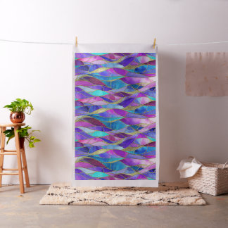 Purple and Blue Stained Glass Mosaic pattern Fabric