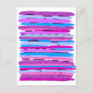 Purple and Blue Stripes Art Postcard