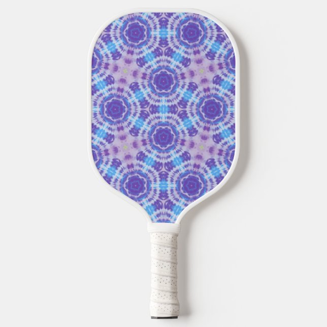 Purple and Blue Tie Dye Pattern Pickleball Paddle (Front)