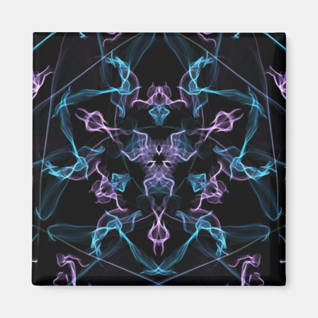 Purple and Blue Triangle Mandala Magnet (Front)