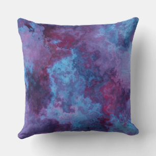 purple and blue turquoise Marble abstract Cushion