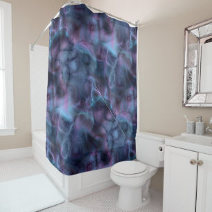 purple and blue turquoise Marble abstract Shower Curtain