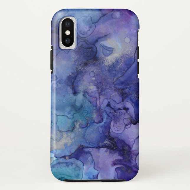 Purple and Blue Watercolor Case-Mate iPhone Case (Back)
